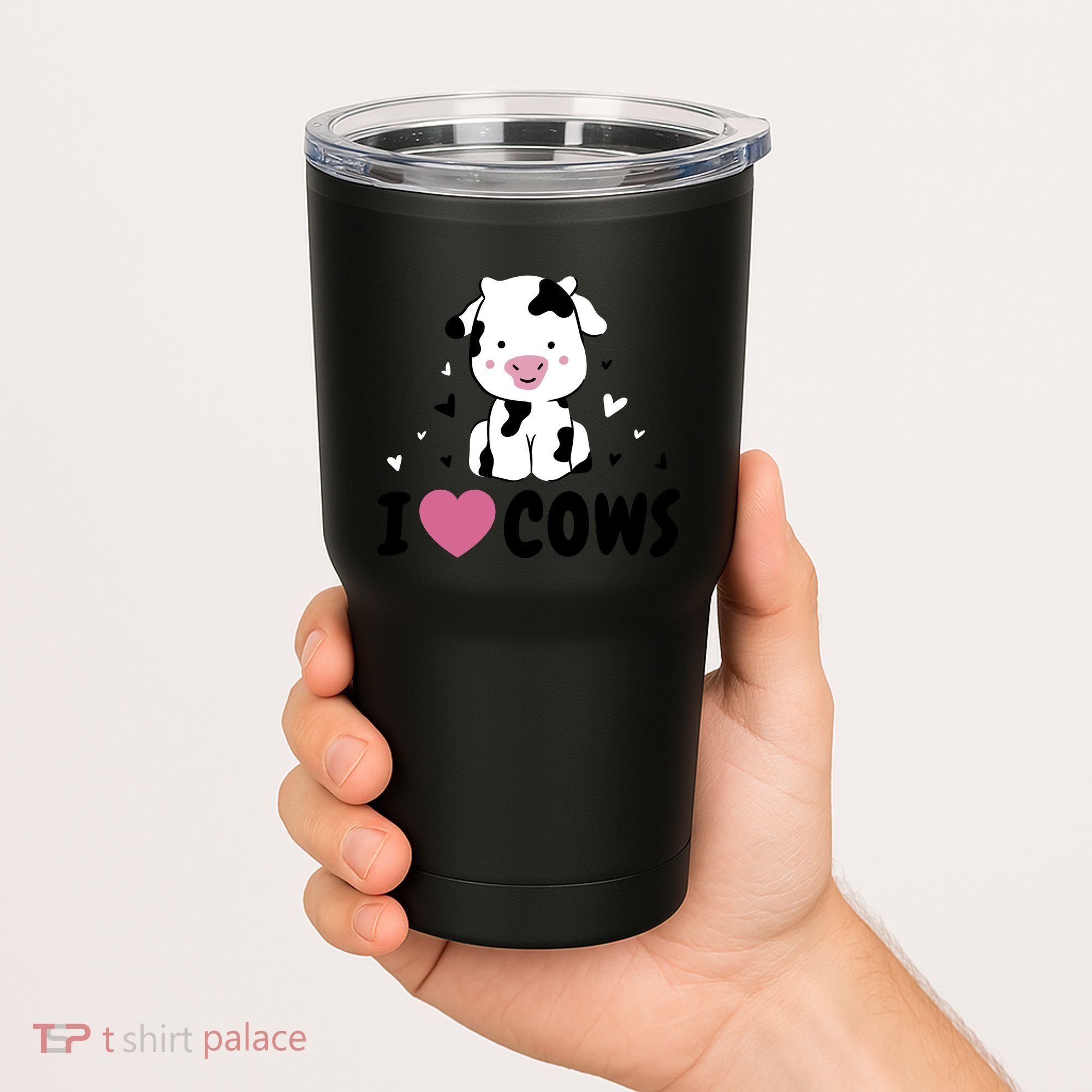 I Love Cows Heart Tumbler