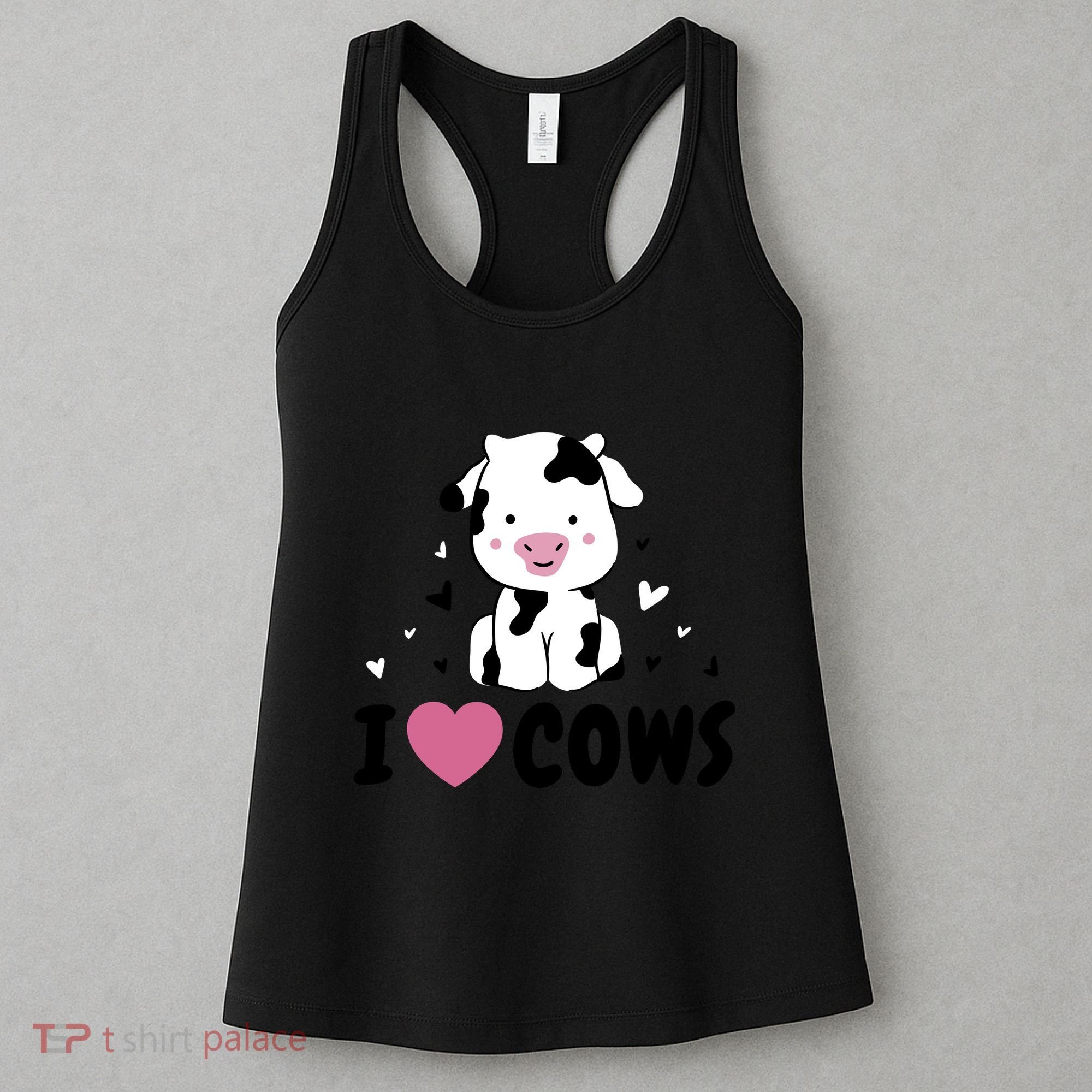 I Love Cows Heart Women's Tank Top