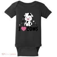 I Love Cows Heart Baby Bodysuit thumb 0