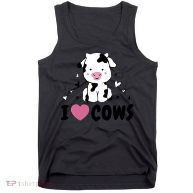 I Love Cows Heart Tank Top