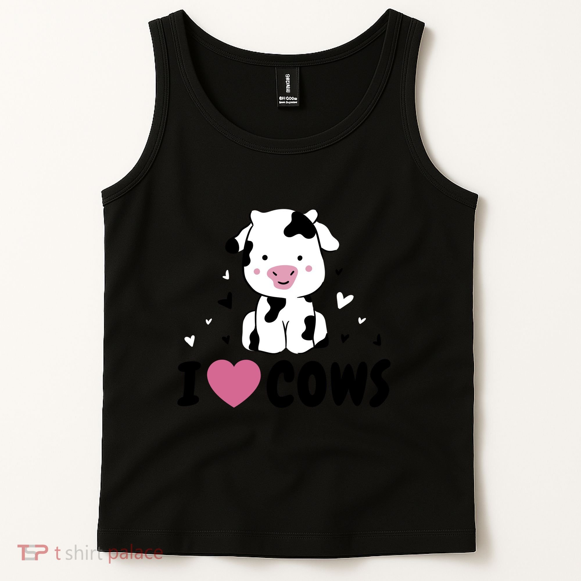 I Love Cows Heart Tank Top