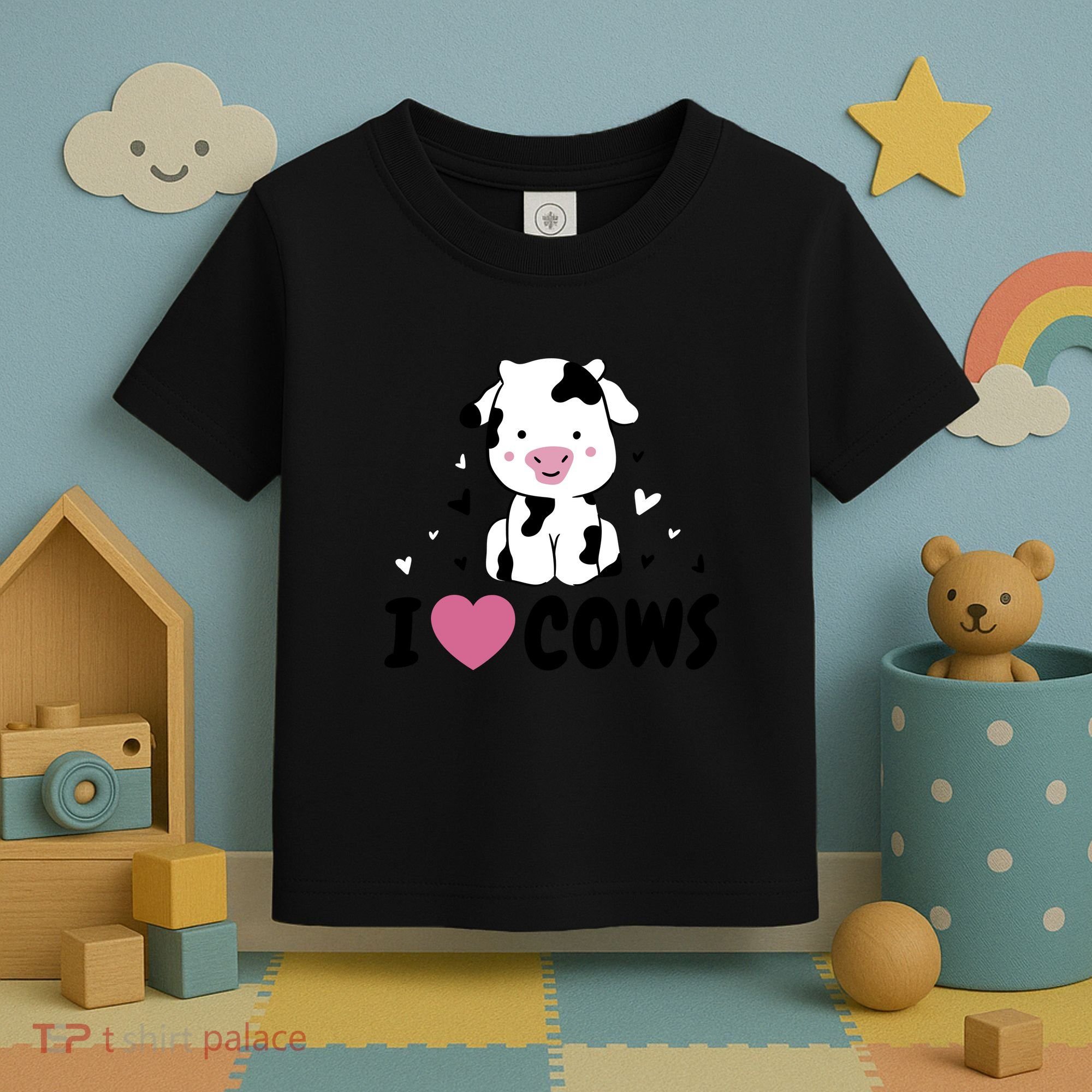 I Love Cows Heart Toddler T-Shirt