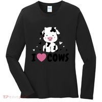 I Love Cows Heart Women's Long Sleeve Shirt thumb 0