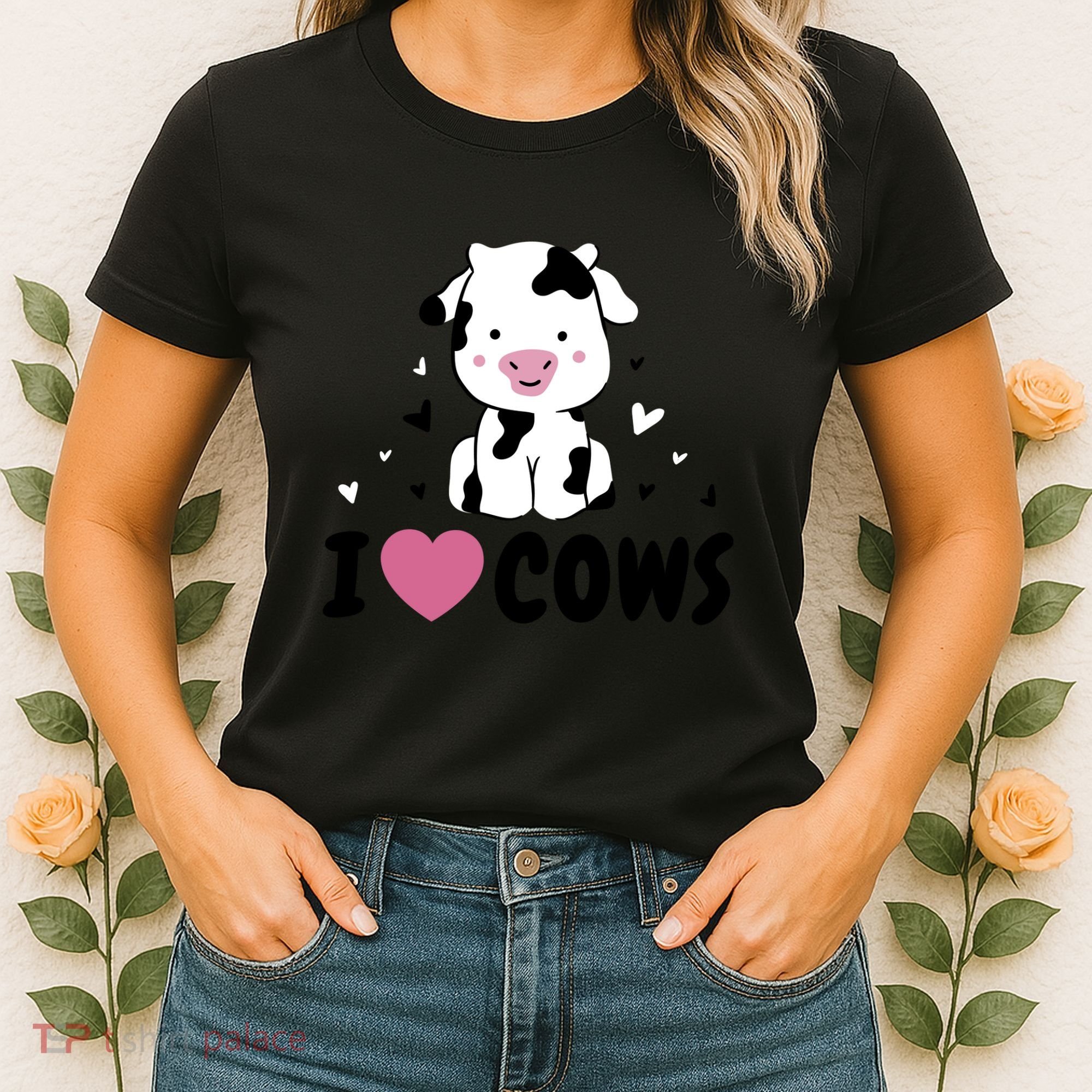 I Love Cows Heart Women's T-Shirt