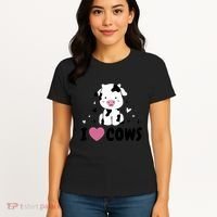 I Love Cows Heart Women's T-Shirt thumb 4