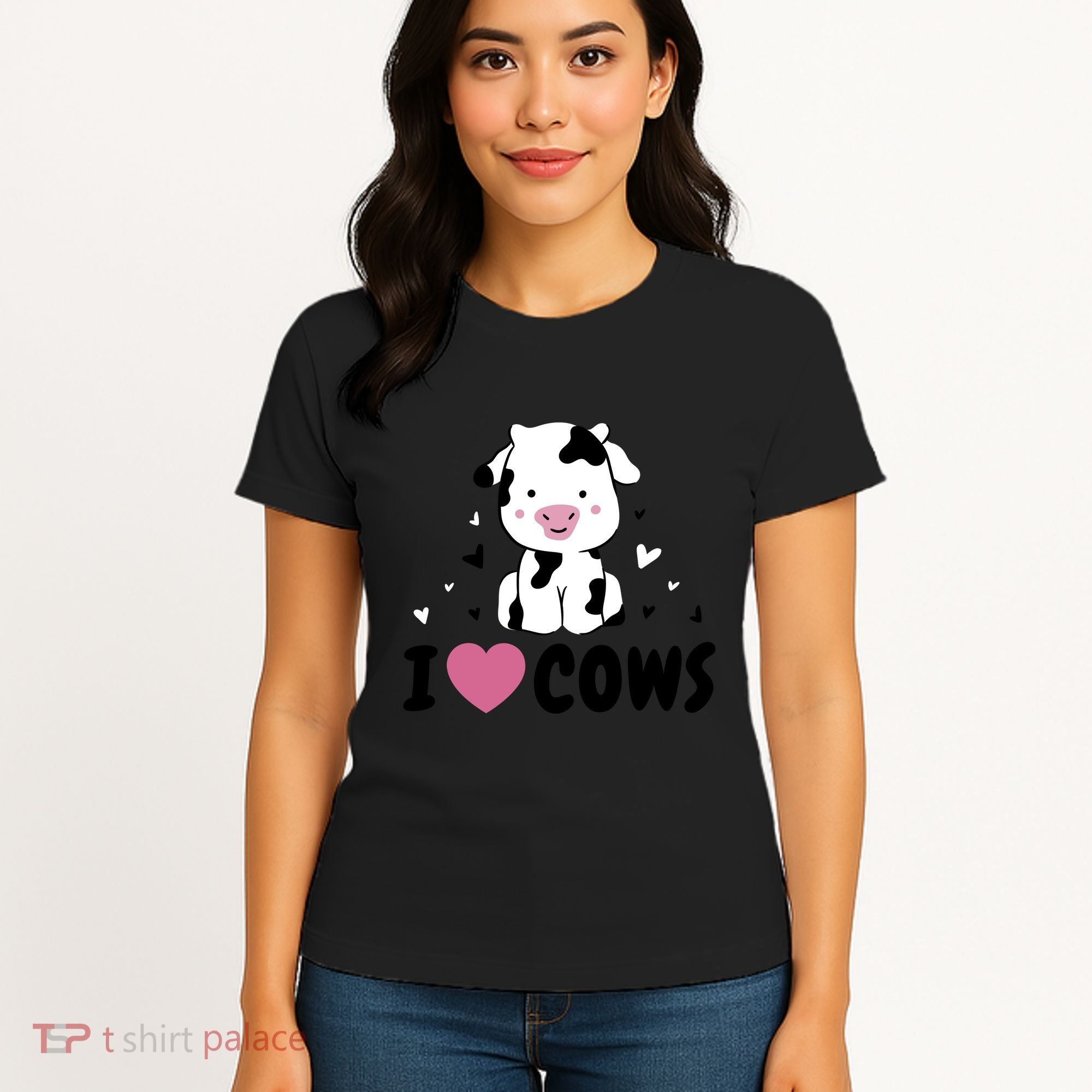 I Love Cows Heart Women's T-Shirt