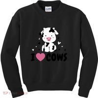 I Love Cows Heart Kids Sweatshirt thumb 0