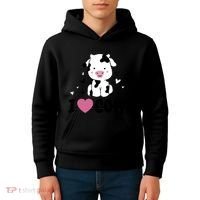 I Love Cows Heart Kids Hoodie thumb 4