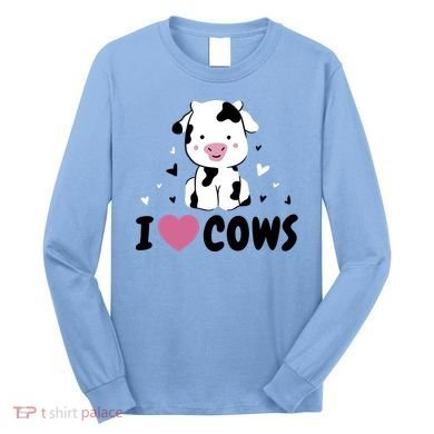 I Love Cows Heart Long Sleeve Shirt