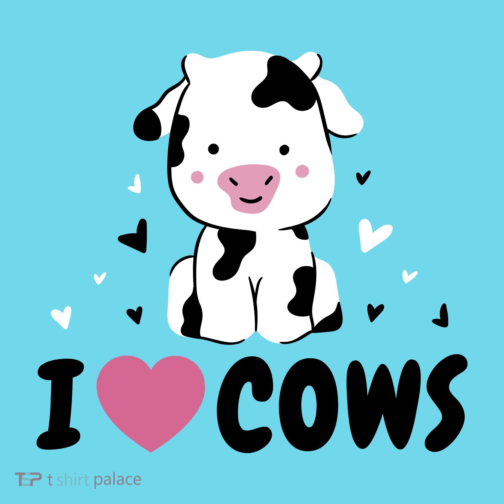 I Love Cows Heart T-Shirt