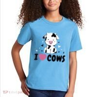 I Love Cows Heart Kids T-Shirt thumb 2