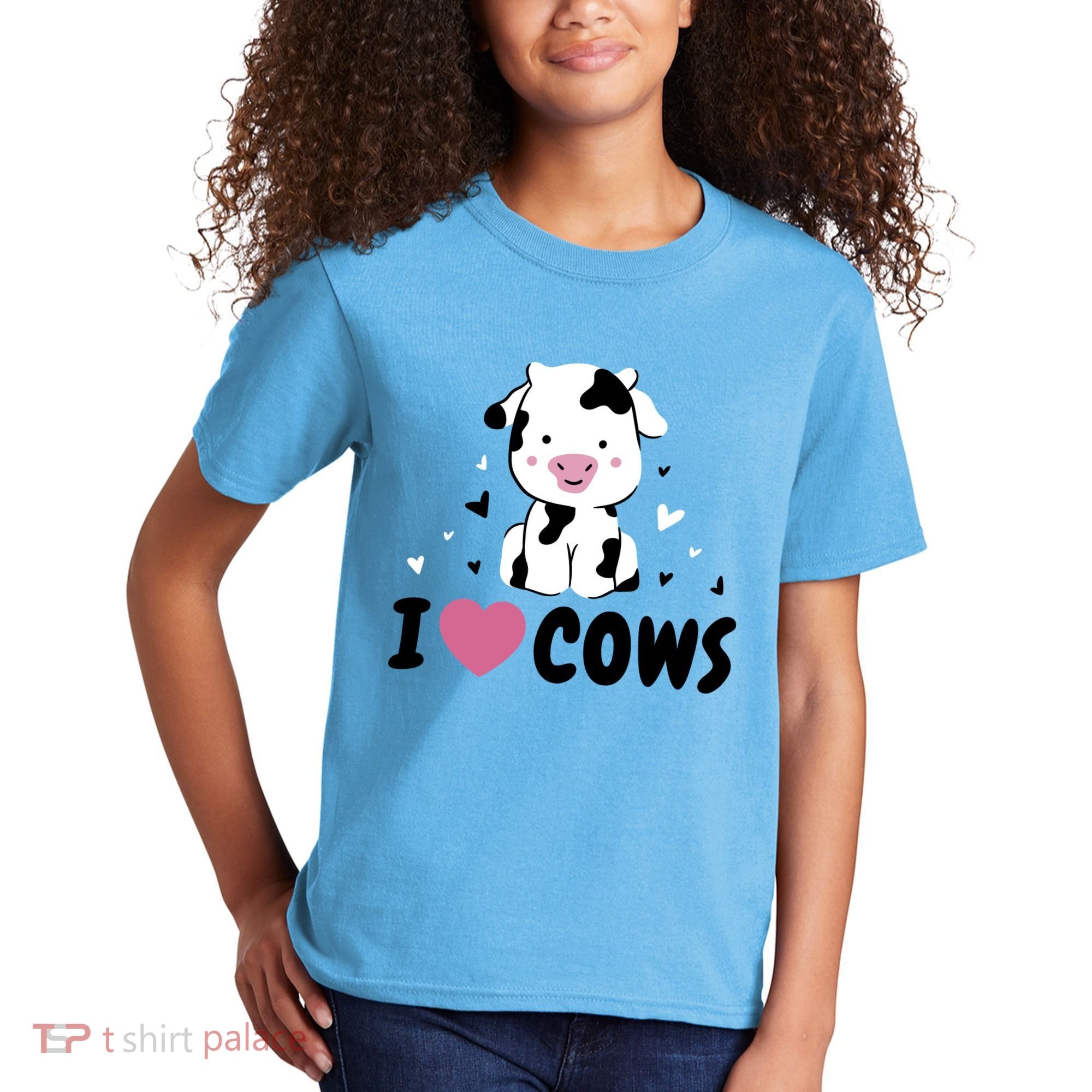 I Love Cows Heart Kids T-Shirt