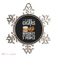 I Like Cigars Whiskey And Maybe 3 People Cigar Lounge Ornament thumb 0