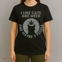 I Like Cats And Weed And Maybe 3 People 420 Day cannabis T-Shirt thumb 4