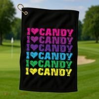 I Love Candy Golf Towel thumb 1