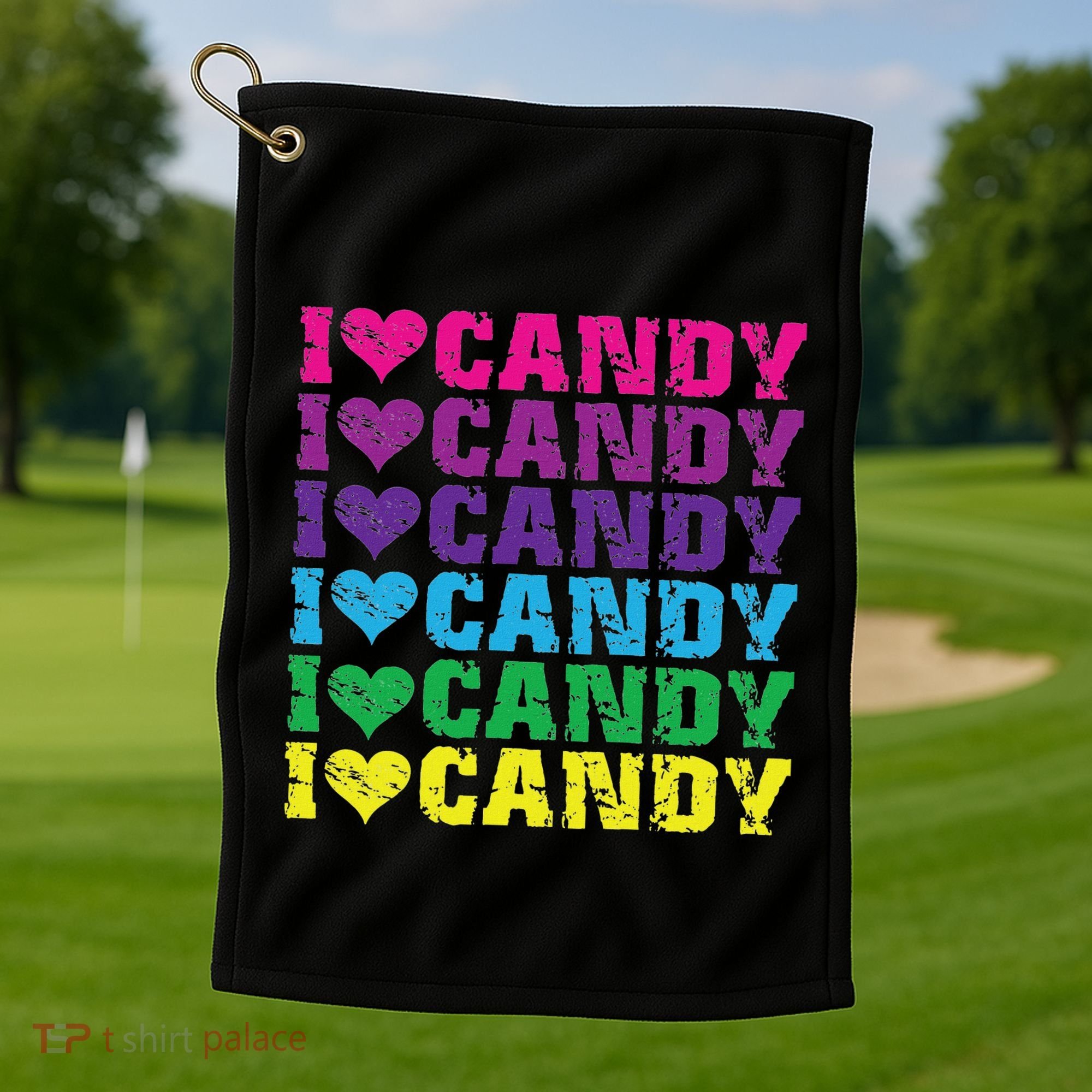 I Love Candy Golf Towel