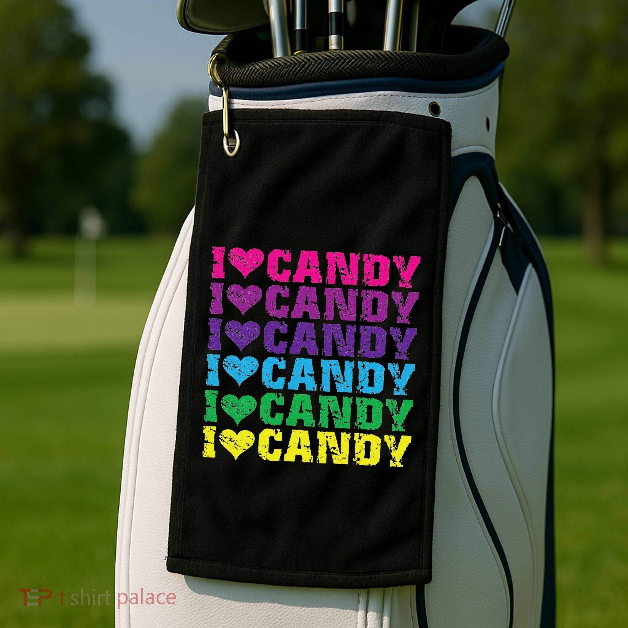 I Love Candy Golf Towel