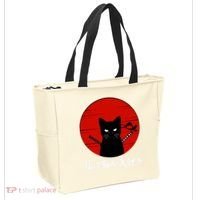 I Love Cats Japanese Sunset Samurai Cat Kitten Lover Tote Bag thumb 2