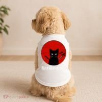 I Love Cats Japanese Sunset Samurai Cat Kitten Lover Doggie Tank thumb 2