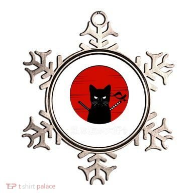 I Love Cats Japanese Sunset Samurai Cat Kitten Lover Ornament