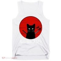 I Love Cats Japanese Sunset Samurai Cat Kitten Lover Tank Top thumb 0