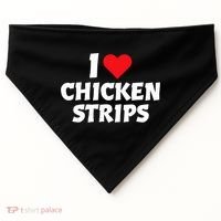I Love Chicken Strips Crispy Chicken Fingers Fast Food Lover  USA-Made Doggie Bandana thumb 0