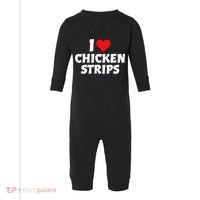 I Love Chicken Strips Crispy Chicken Fingers Fast Food Lover  Infant Fleece One Piece thumb 0
