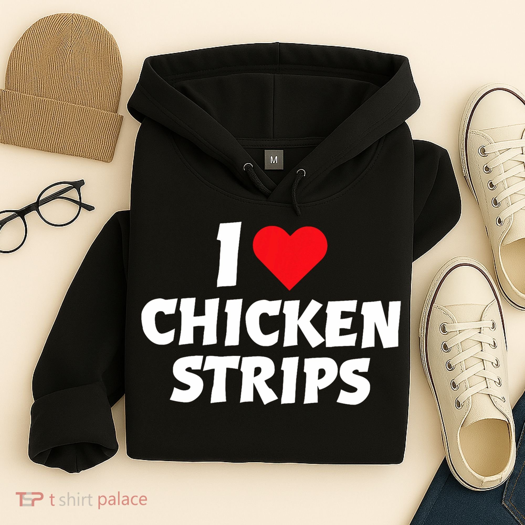 I Love Chicken Strips Crispy Chicken Fingers Fast Food Lover  Hoodie