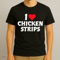 I Love Chicken Strips Crispy Chicken Fingers Fast Food Lover  T-Shirt thumb 3