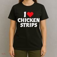 I Love Chicken Strips Crispy Chicken Fingers Fast Food Lover  T-Shirt thumb 4