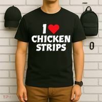 I Love Chicken Strips Crispy Chicken Fingers Fast Food Lover  T-Shirt thumb 6