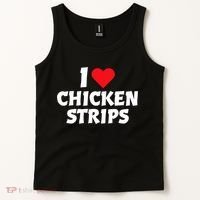 I Love Chicken Strips Crispy Chicken Fingers Fast Food Lover  Tank Top thumb 2