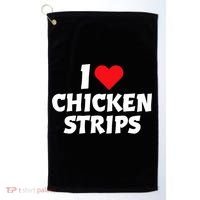 I Love Chicken Strips Crispy Chicken Fingers Fast Food Lover  Golf Towel thumb 0