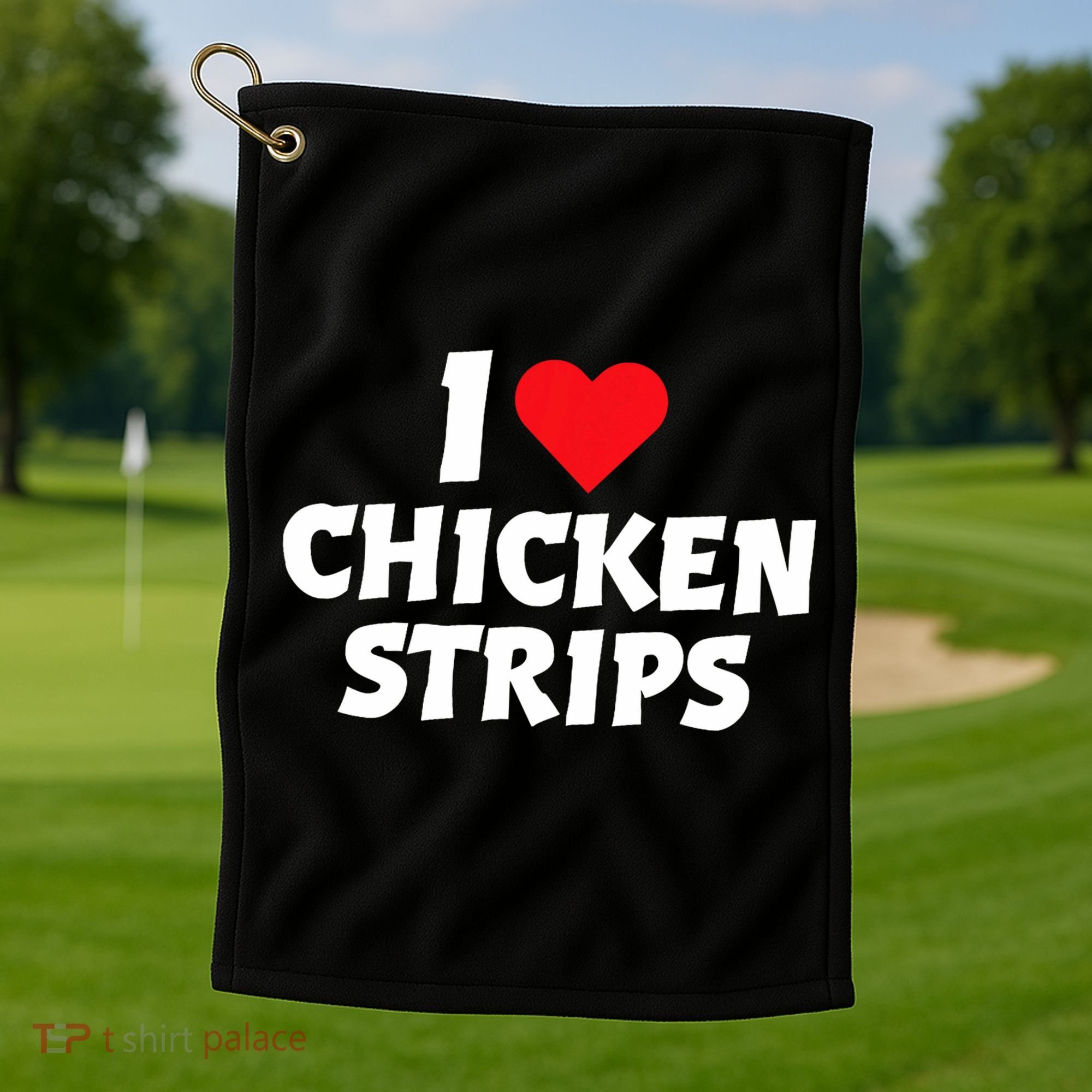 I Love Chicken Strips Crispy Chicken Fingers Fast Food Lover  Golf Towel