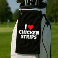 I Love Chicken Strips Crispy Chicken Fingers Fast Food Lover  Golf Towel thumb 2