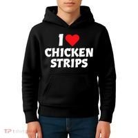I Love Chicken Strips Crispy Chicken Fingers Fast Food Lover  Kids Hoodie thumb 4