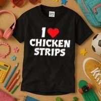 I Love Chicken Strips Crispy Chicken Fingers Fast Food Lover  Kids T-Shirt thumb 3