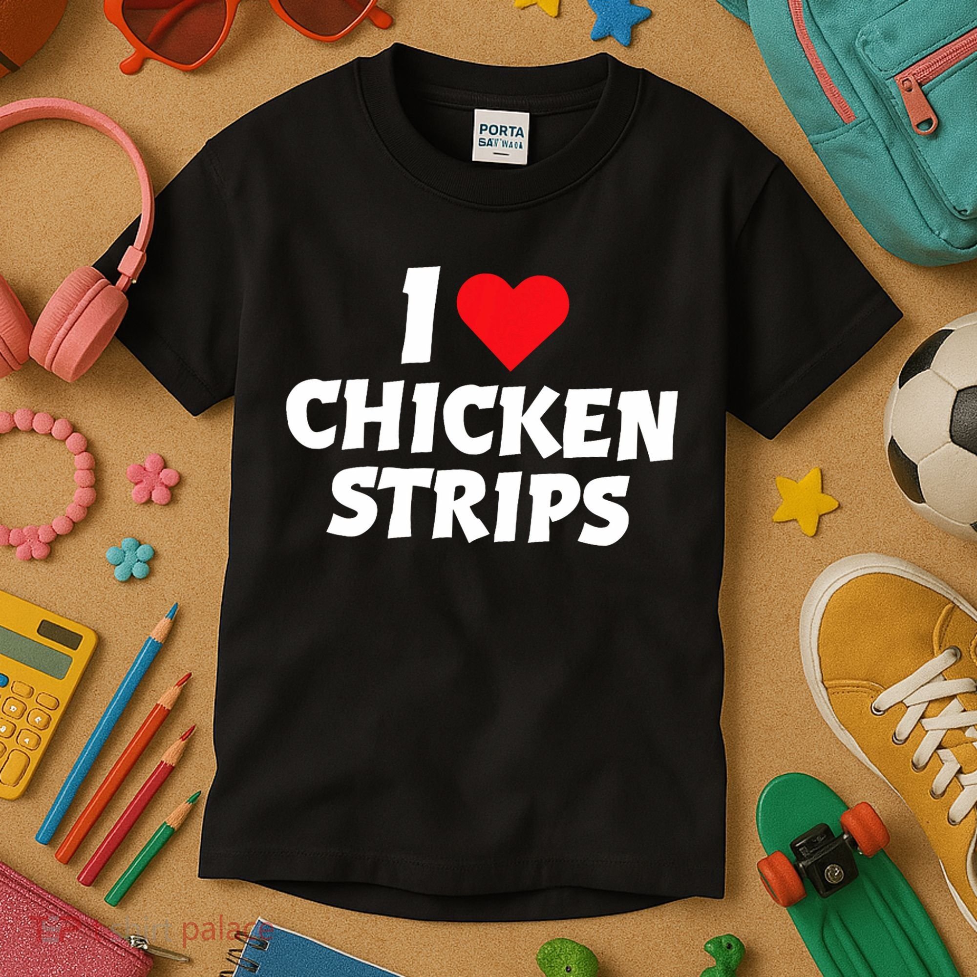 I Love Chicken Strips Crispy Chicken Fingers Fast Food Lover  Kids T-Shirt
