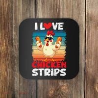 I Love Chicken Strips Crispy Chicken Fingers Fast Food Coaster thumb 0