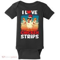 I Love Chicken Strips Crispy Chicken Fingers Fast Food Baby Bodysuit thumb 0