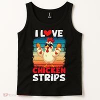 I Love Chicken Strips Crispy Chicken Fingers Fast Food Tank Top thumb 2