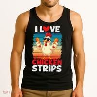 I Love Chicken Strips Crispy Chicken Fingers Fast Food Tank Top thumb 3