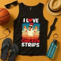 I Love Chicken Strips Crispy Chicken Fingers Fast Food Tank Top thumb 4
