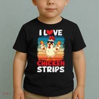 I Love Chicken Strips Crispy Chicken Fingers Fast Food Toddler T-Shirt thumb 2