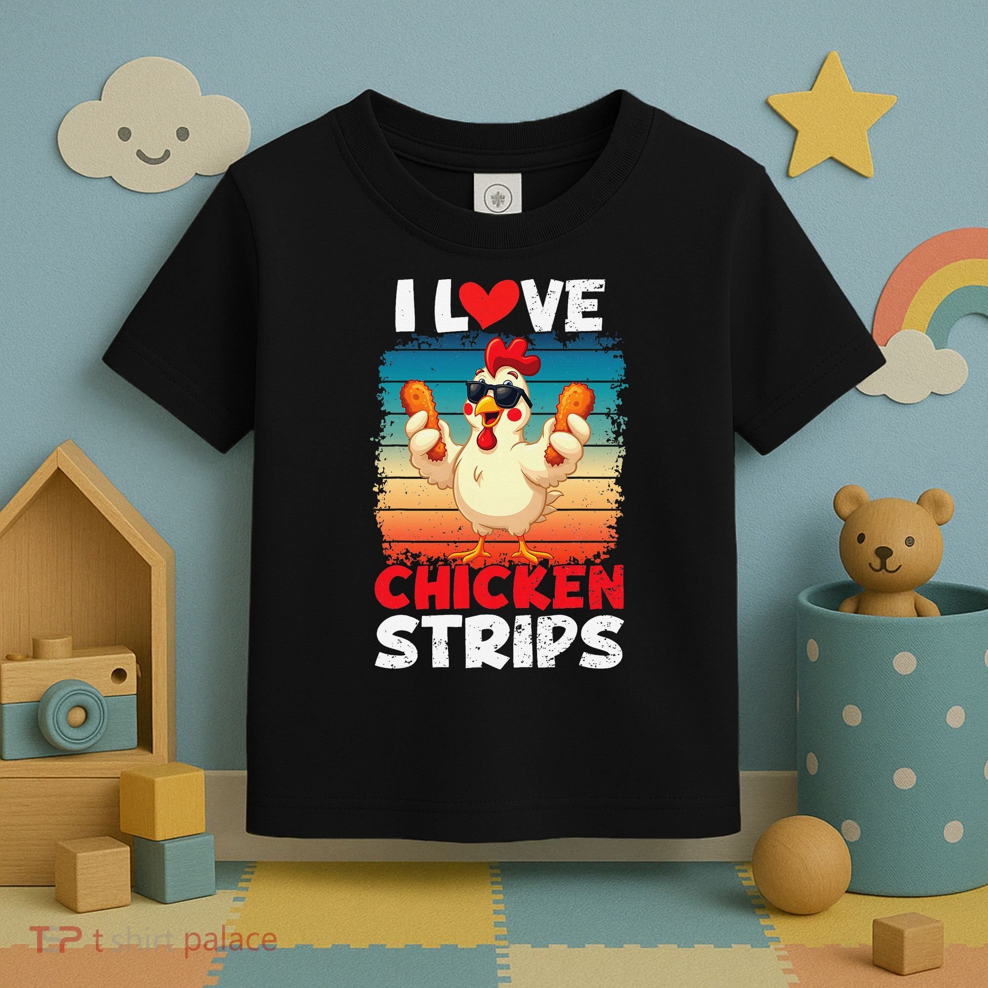 I Love Chicken Strips Crispy Chicken Fingers Fast Food Toddler T-Shirt