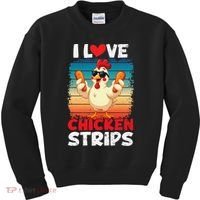 I Love Chicken Strips Crispy Chicken Fingers Fast Food Kids Sweatshirt thumb 0