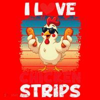 I Love Chicken Strips Crispy Chicken Fingers Fast Food Santa Hat thumb 1