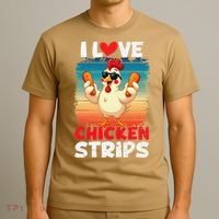 I Love Chicken Strips Crispy Chicken Fingers Fast Food T-Shirt thumb 3