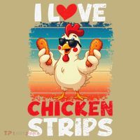 I Love Chicken Strips Crispy Chicken Fingers Fast Food Kids T-Shirt thumb 2