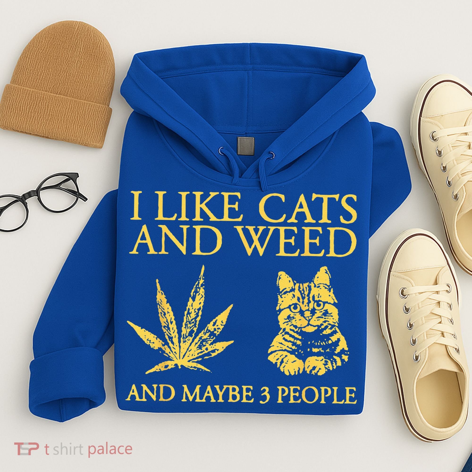 I Like Cats And Weed And Maybe 3 People Hoodie
